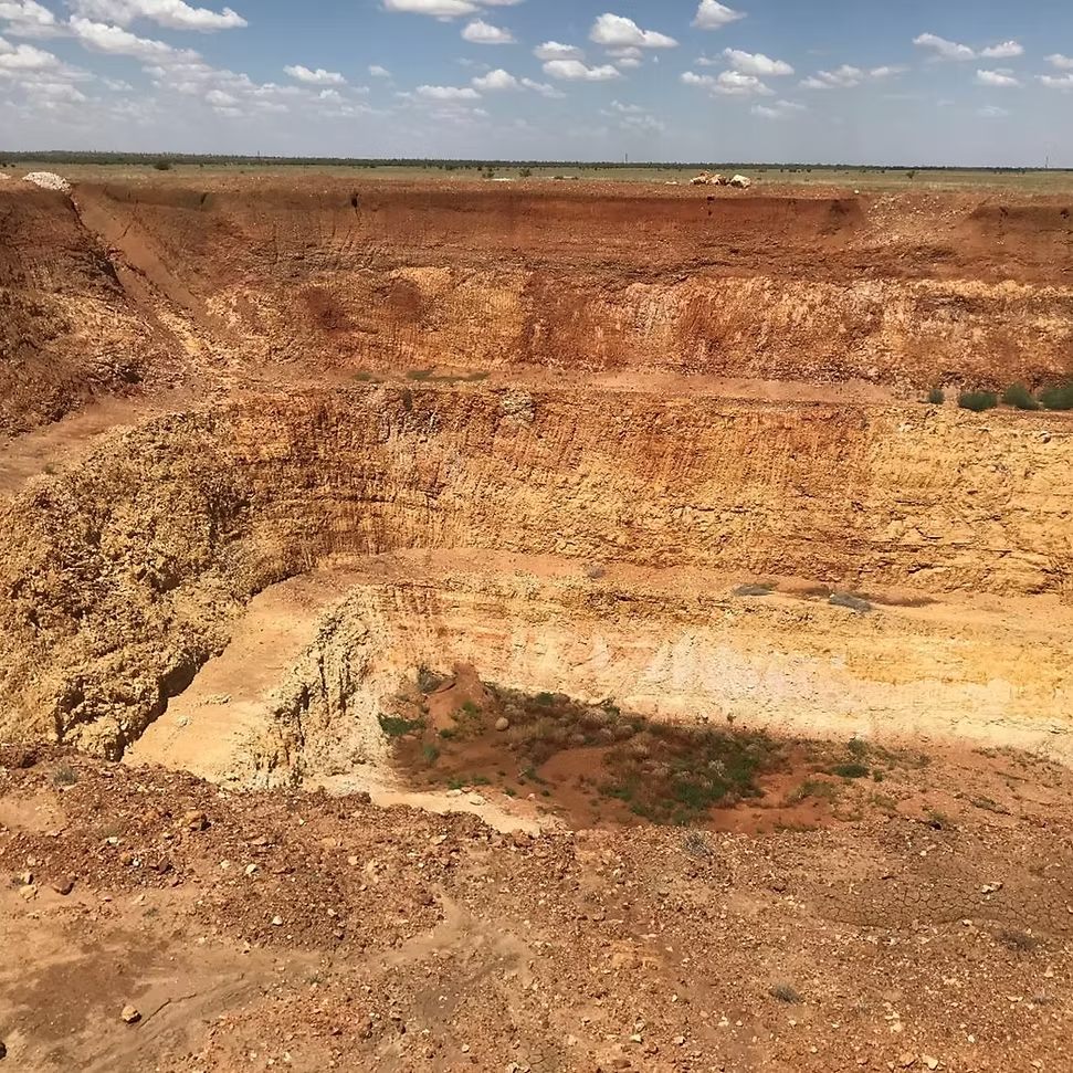 Aerial view of the Korella trial pit in the Queensland outback